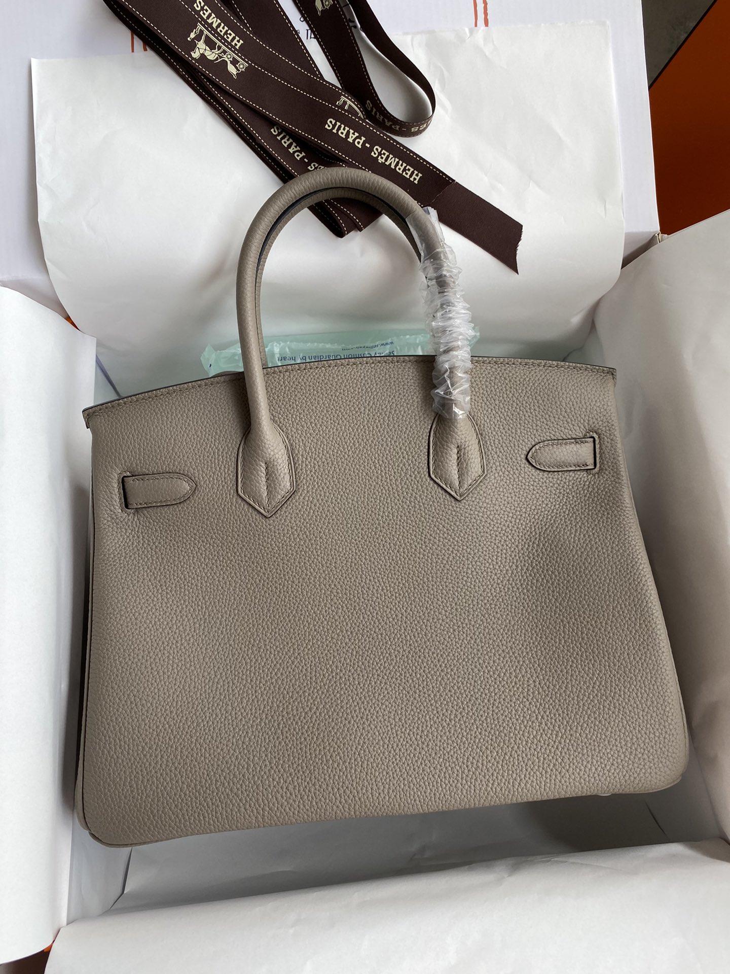 Hermes Birkin 30CM Togo Leather Handbag Grey